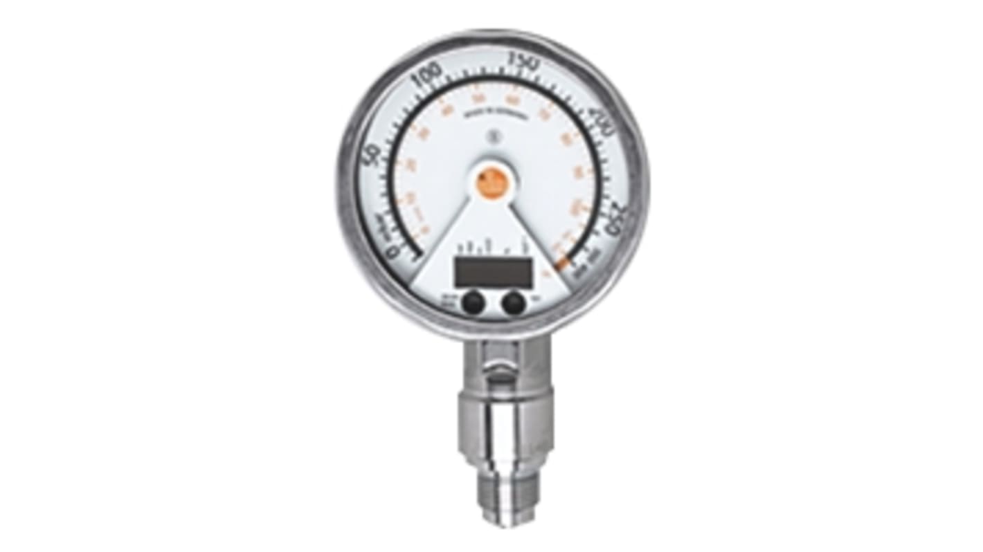 ifm electronic Pressure Sensor, -12.5mbar Min, 0.25bar Max, Analogue + PNP-NO/NC Programmable Output, Relative Reading