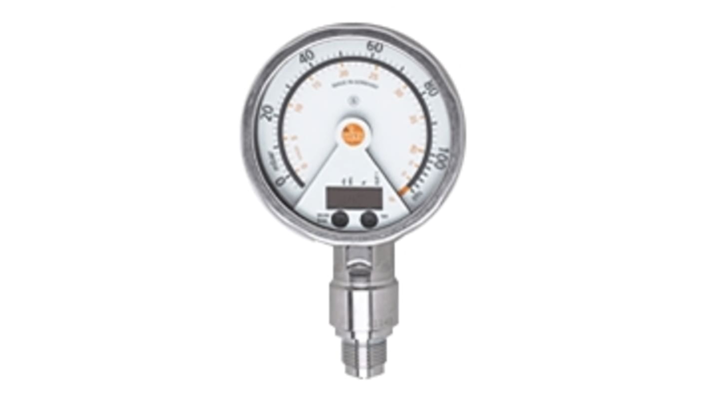 ifm electronic Pressure Sensor, 5mbar Min, 0.1bar Max, Analogue + PNP-NO/NC Programmable Output, Relative Reading