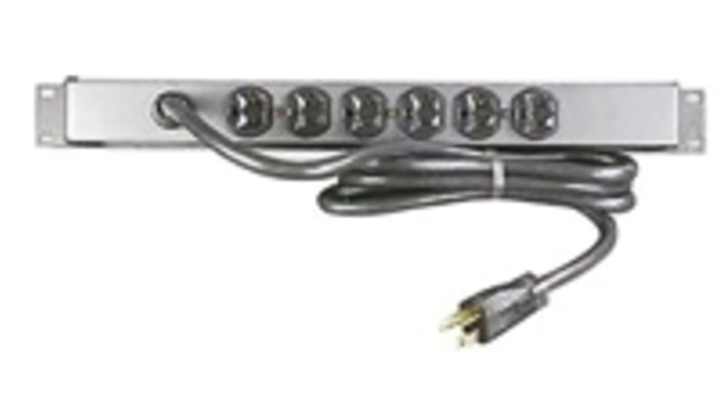 Wiremold 1.8m 6 Socket NEMA 5-20R Extension Lead, 120 V