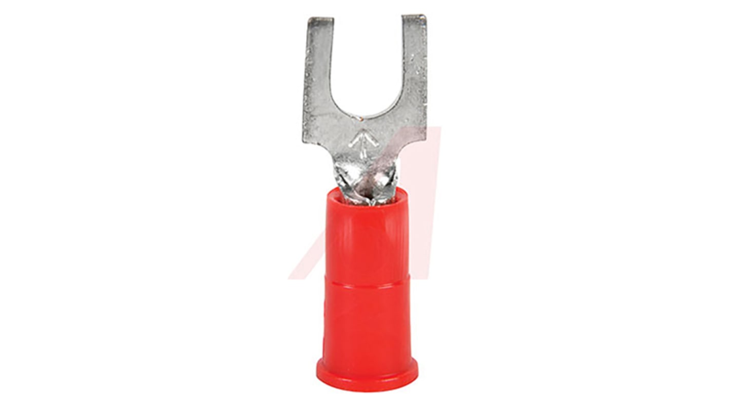 3M BFV Insulated Crimp Spade Connector, 22AWG to 18AWG, #8 Stud Size Vinyl, Pink