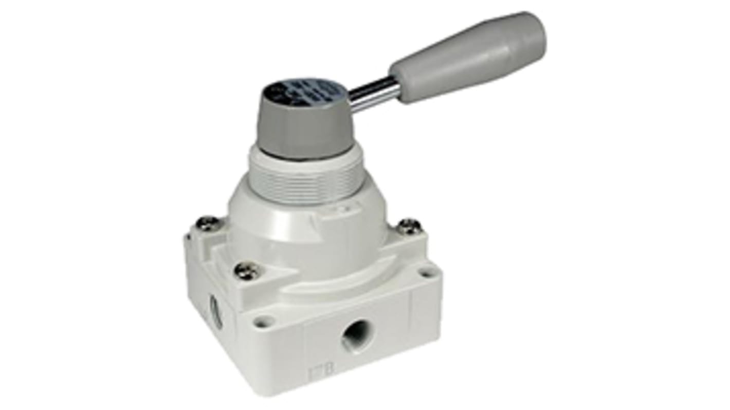 Valvola pneumatica a controllo manuale SMC, 4/3, con Leva, NPT 1/4