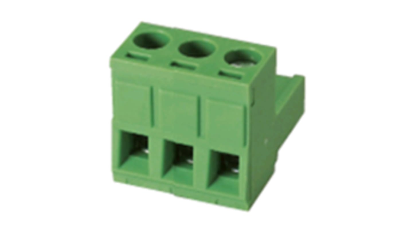 RS PRO PCB Terminal Block, 3-Contact, 5mm Pitch, Through Hole Mount, 1-Row, Screw Termination