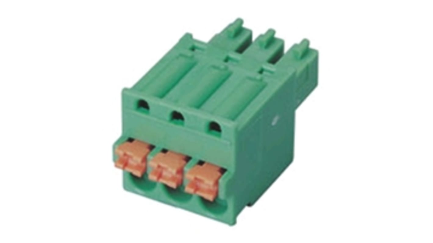 RS PRO, 3.5mm Pitch, 3 Way, Right Angle, Pluggable Terminal Block, Plug, Through Hole, Screw Termination