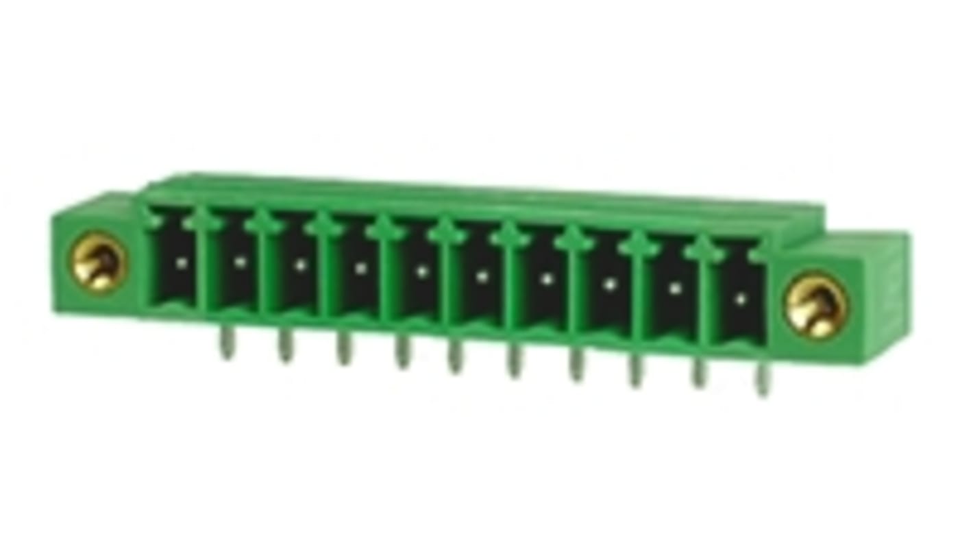 RS PRO, 3.81mm Pitch, 10 Way, Right Angle, Pluggable Terminal Block, Header, Through Hole, Solder Termination