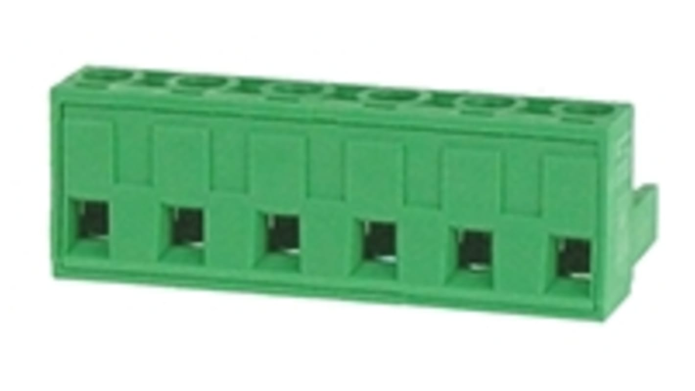 RS PRO 7.62mm Pitch 6 Way Pluggable Terminal Block, Plug, Through Hole, Screw Termination