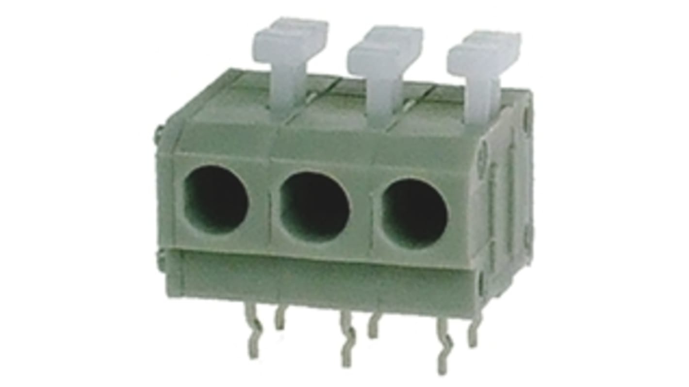 RS PRO PCB Terminal Block, 3-Contact, 5mm Pitch, Through Hole Mount, 1-Row, Screw Termination