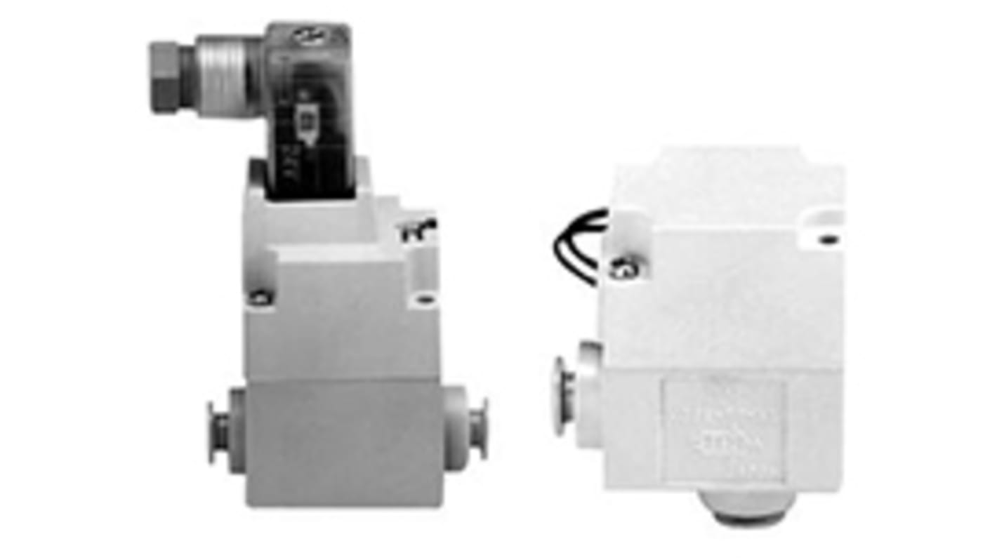 Electroválvula neumática SMC, Serie VQ20, Función 2/1, Solenoide/piloto/muelle, Carril DIN