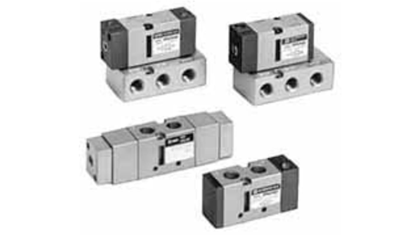 Electroválvula neumática SMC, Serie VFA3000, Rosca NPT 1/4, Función 5/2, Solenoide, Colector