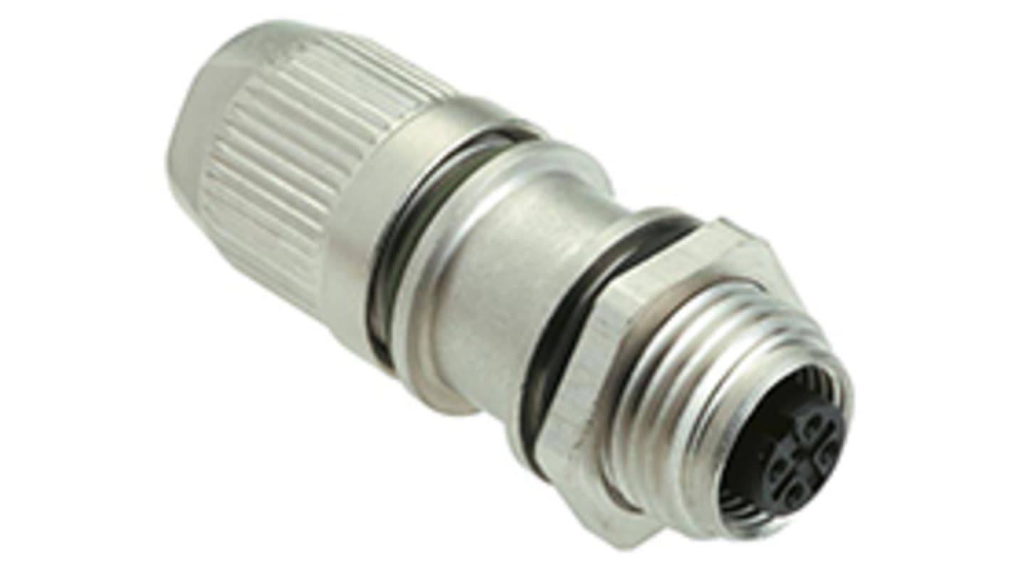 Conector circular HARTING hembra serie M12 de 4 vías hembra, Montaje en Panel, IP65, IP67