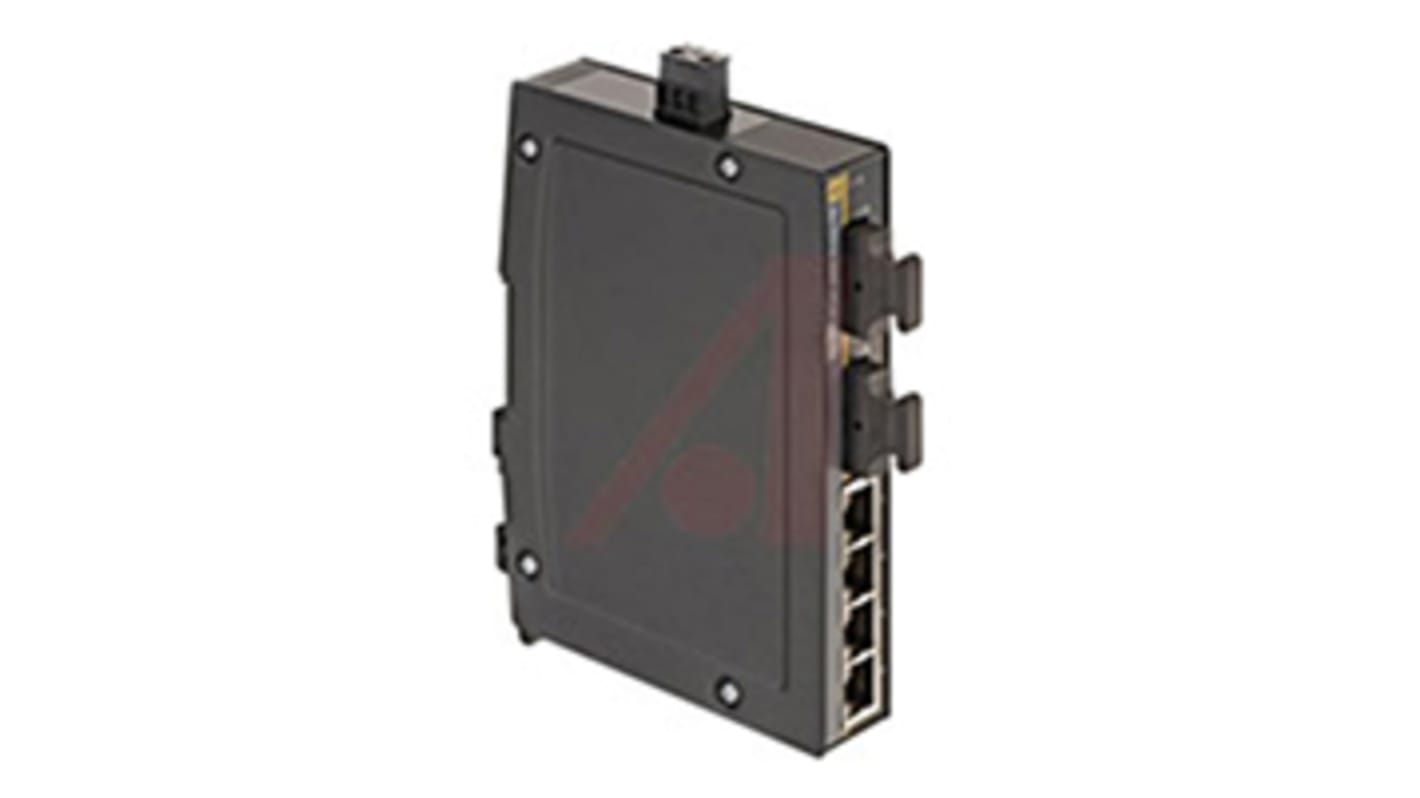 HARTING 4口工业集线器, 10/100Mbit/s, 24 V dc, 48V 直流, DIN导轨安装