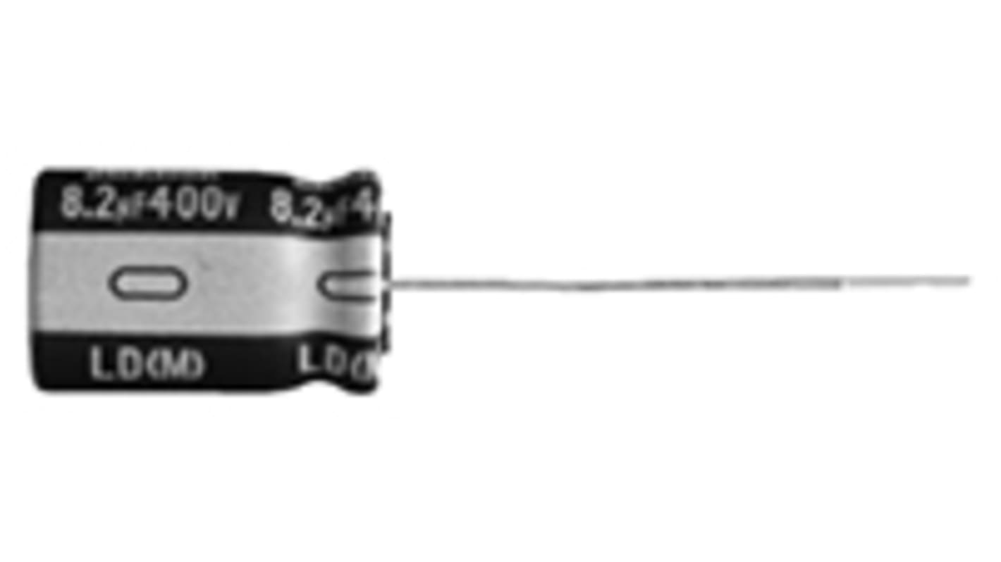 Nichicon LD, THT Aluminium-Elektrolyt Kondensator 8.2μF ±20% / 450V dc, Ø 10mm x 20mm, bis 105°C