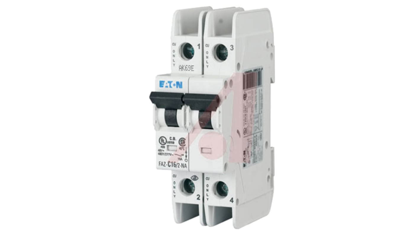 Eaton C型MCB, 2极, 10 kA分断, 8A, 240 → 415VAC