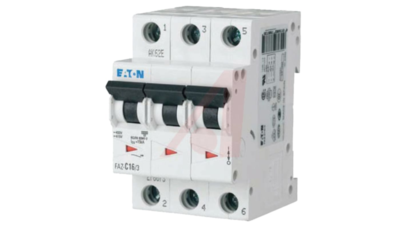 Eaton MCB Leitungsschutzschalter Typ D, 3-polig 8A 240 → 415V, Abschaltvermögen 10 kA xEffect