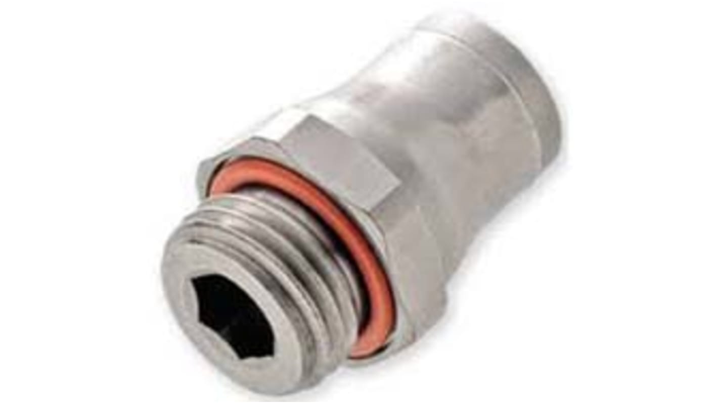 Legris LF3600 Series Straight Threaded Adaptor, G 1/8 Male to Push In 8 mm, Threaded-to-Tube Connection Style