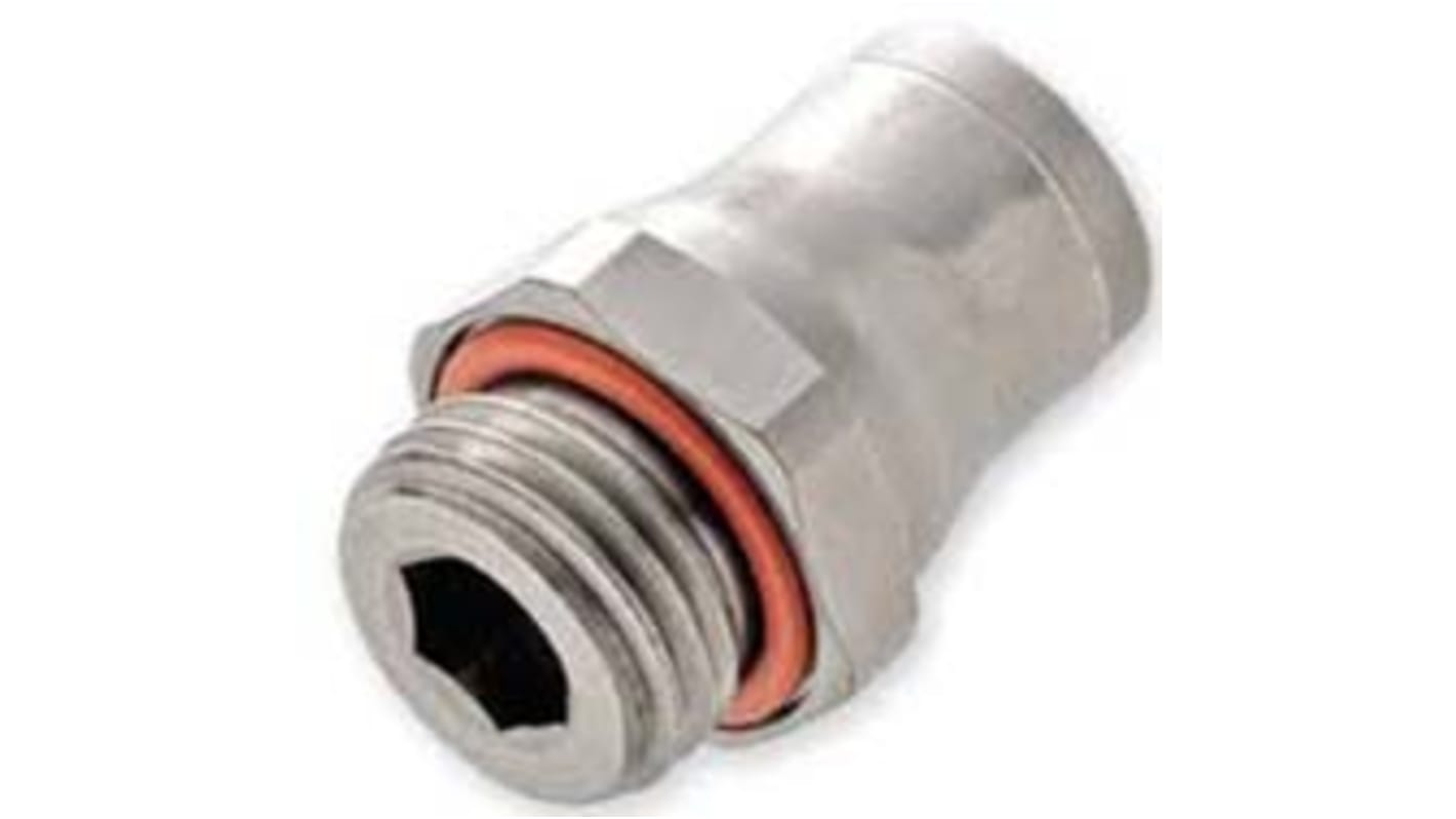 Legris LF3600 Series Straight Threaded Adaptor, G 1/8 Male to Push In 6 mm, Threaded-to-Tube Connection Style