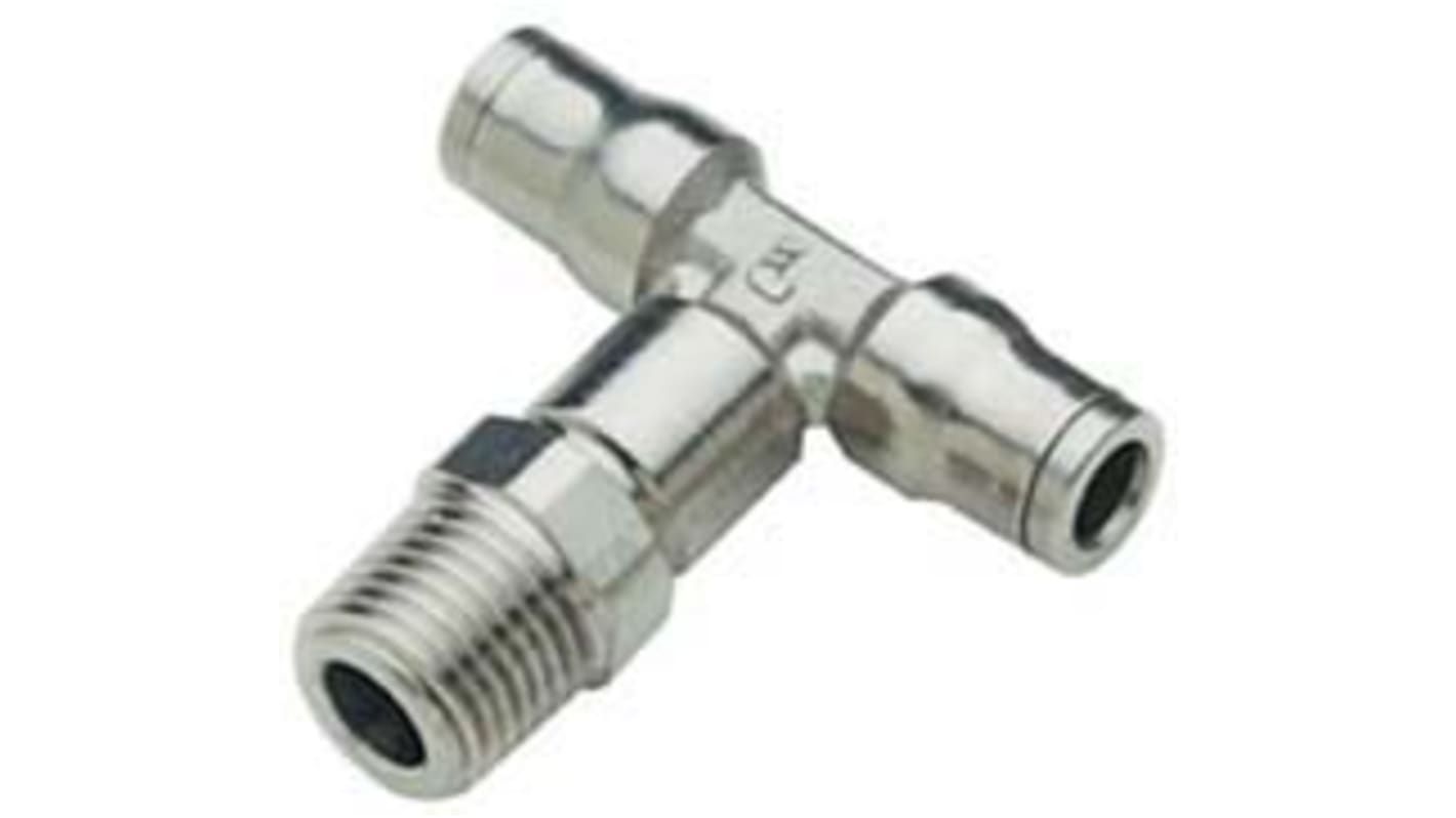 Legris LF3600 Series Tee Threaded Adaptor, Push In 6 mm to Push In 6 mm, Threaded-to-Tube Connection Style