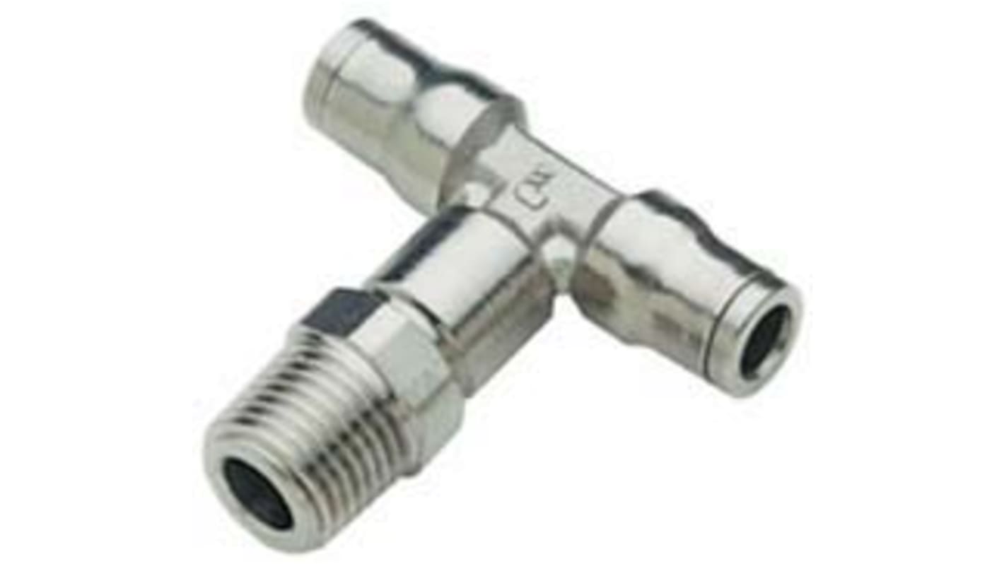 Legris LF3600 Series Tee Threaded Adaptor, Push In 8 mm to Push In 8 mm, Threaded-to-Tube Connection Style