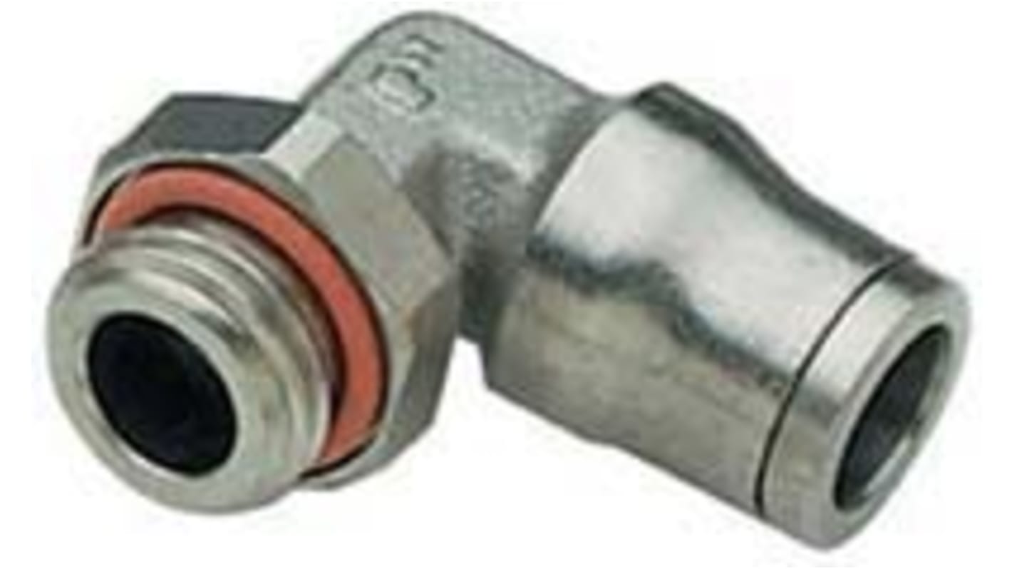 Legris LF3600 Series Elbow Threaded Adaptor, G 1/4 Male to Push In 12 mm, Threaded-to-Tube Connection Style