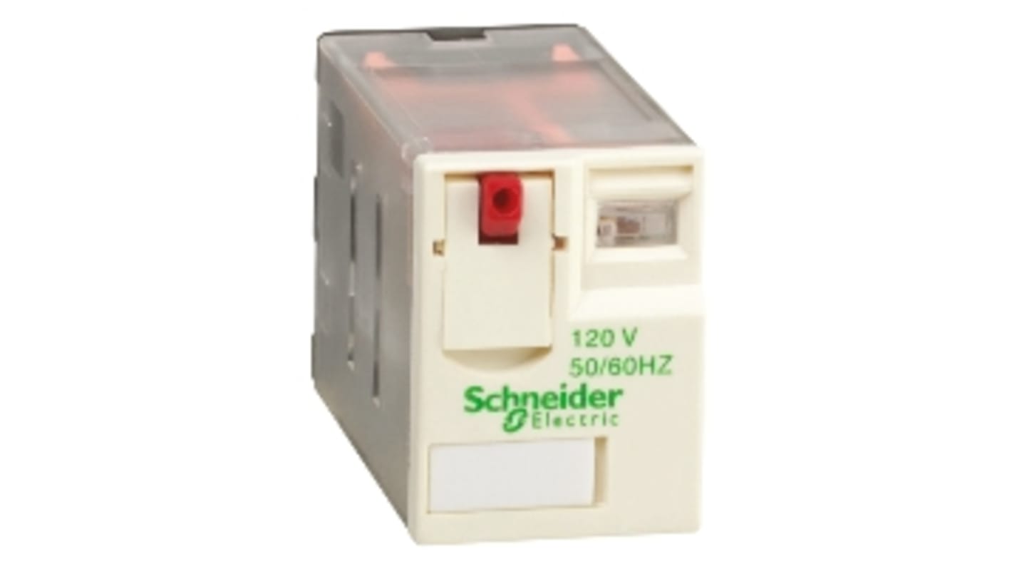 Schneider Electric Plug In Power Relay, 120V ac Coil, 3A Switching Current, 4PDT