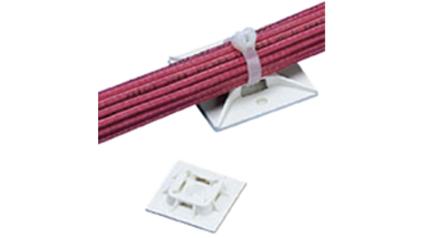 Panduit Self Adhesive White Cable Tie Mount 12.7 mm x 12.7mm, 2.5mm Max. Cable Tie Width
