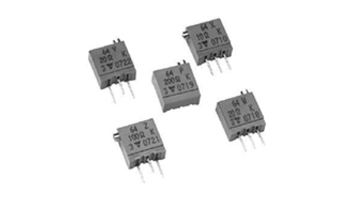 250kΩ, Through Hole Trimmer Potentiometer 0.25W Top Adjust Vishay, 64