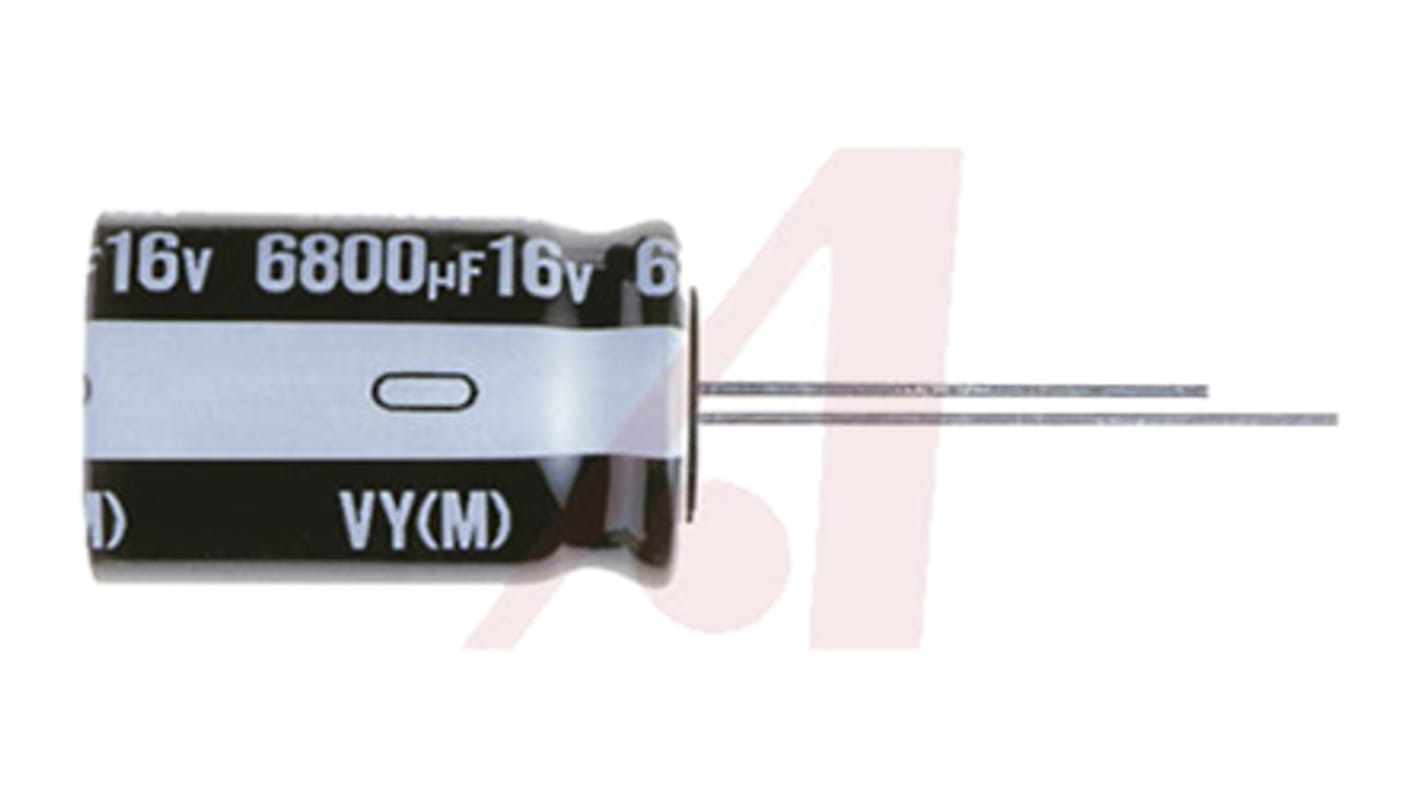 Condensador electrolítico Nichicon serie VY, 47μF, ±20%, 400V dc, Radial, Orificio pasante, 16 (Dia.) x 25mm, paso 7.5mm