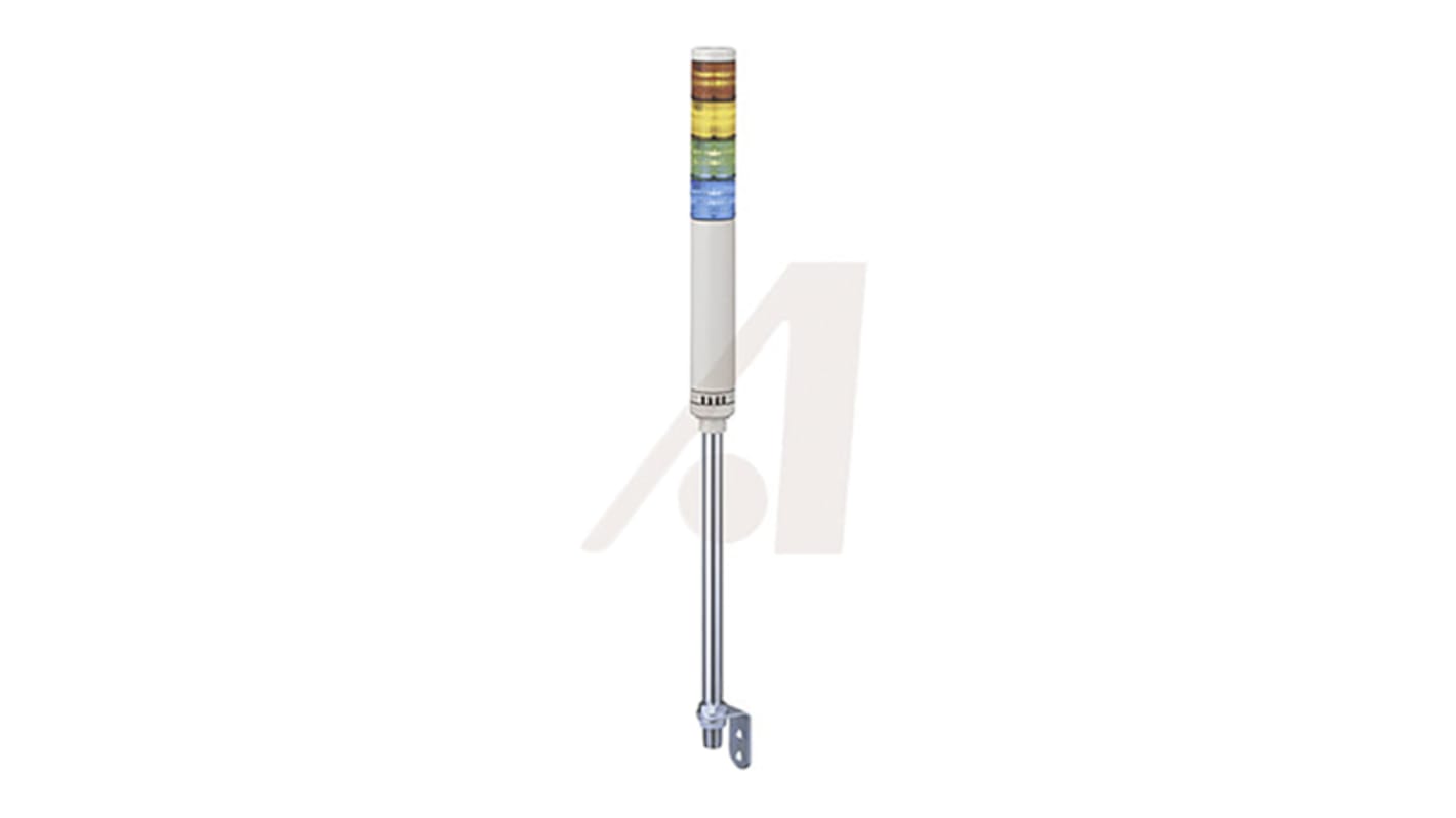 Patlite LCE Series Red/Green/Amber/Blue Beacon Tower, 4 Lights, 24 V ac/dc, Tube
