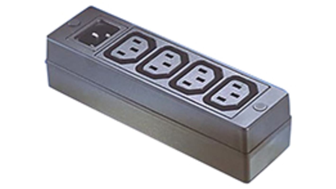 Bulgin 4位电源分配器, 250 V, 10A, IEC C13, IEC 60320 C14