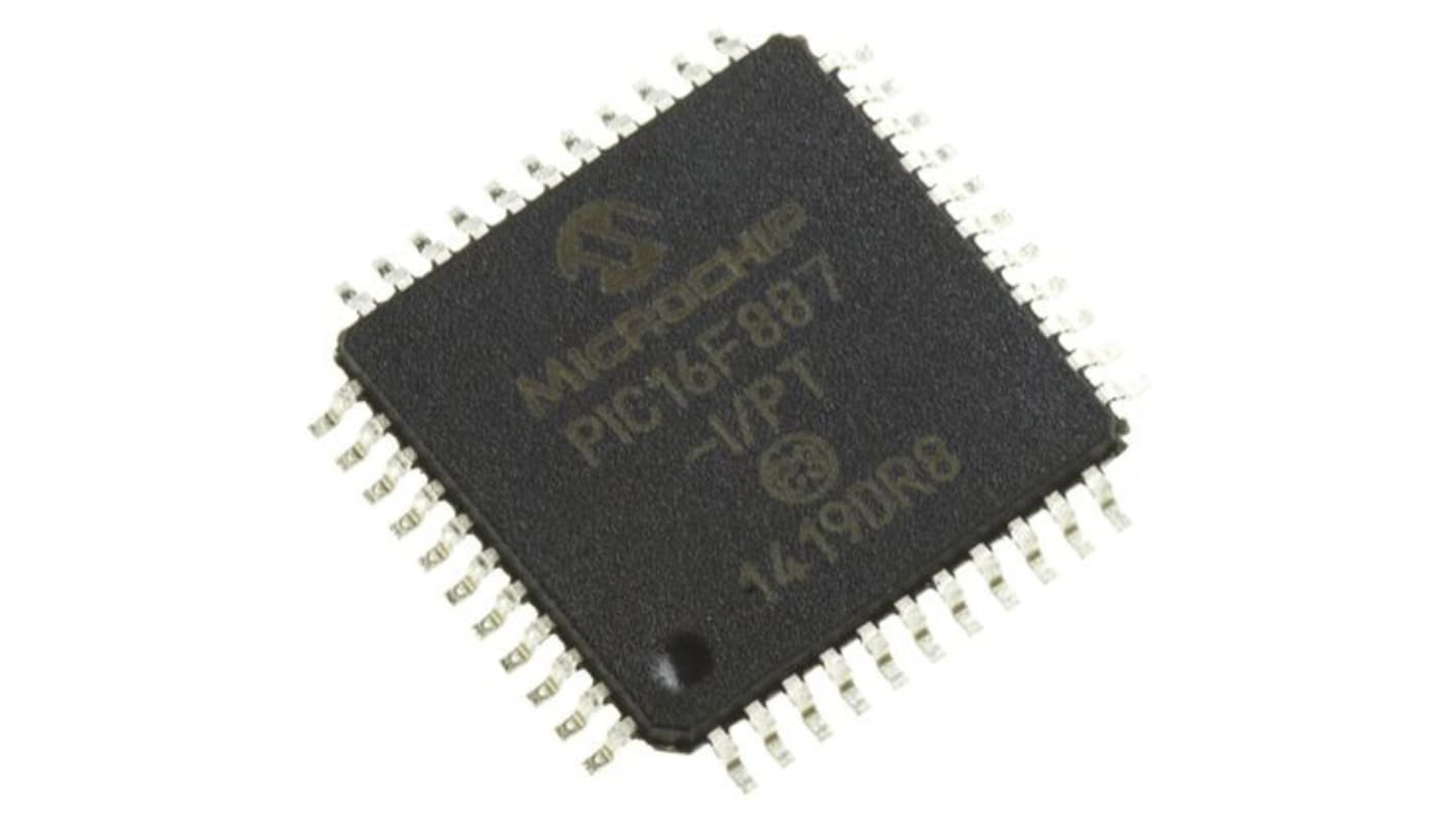 Microchip, 8bit PIC, PIC16F Microcontroller, 20MHz, 8192 words Flash, 44-Pin TQFP