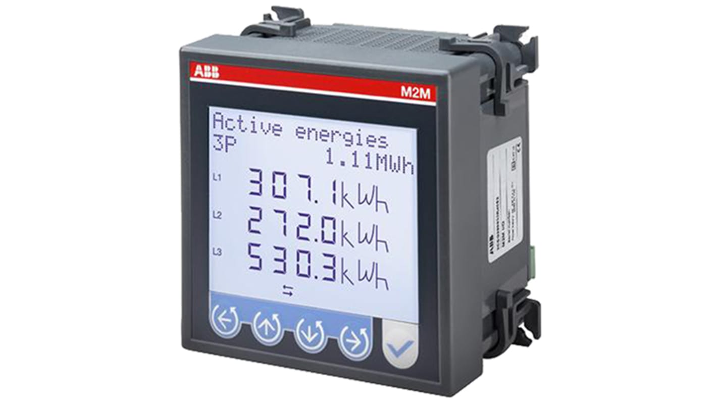 ABB M2M LV Energiemessgerät LCD 96mm x 96mm, 12-stellig