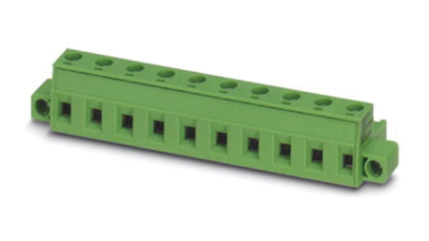 Phoenix Contact 7.62mm Pitch 4 Way Pluggable Terminal Block, Plug, Cable Mount, Screw Termination