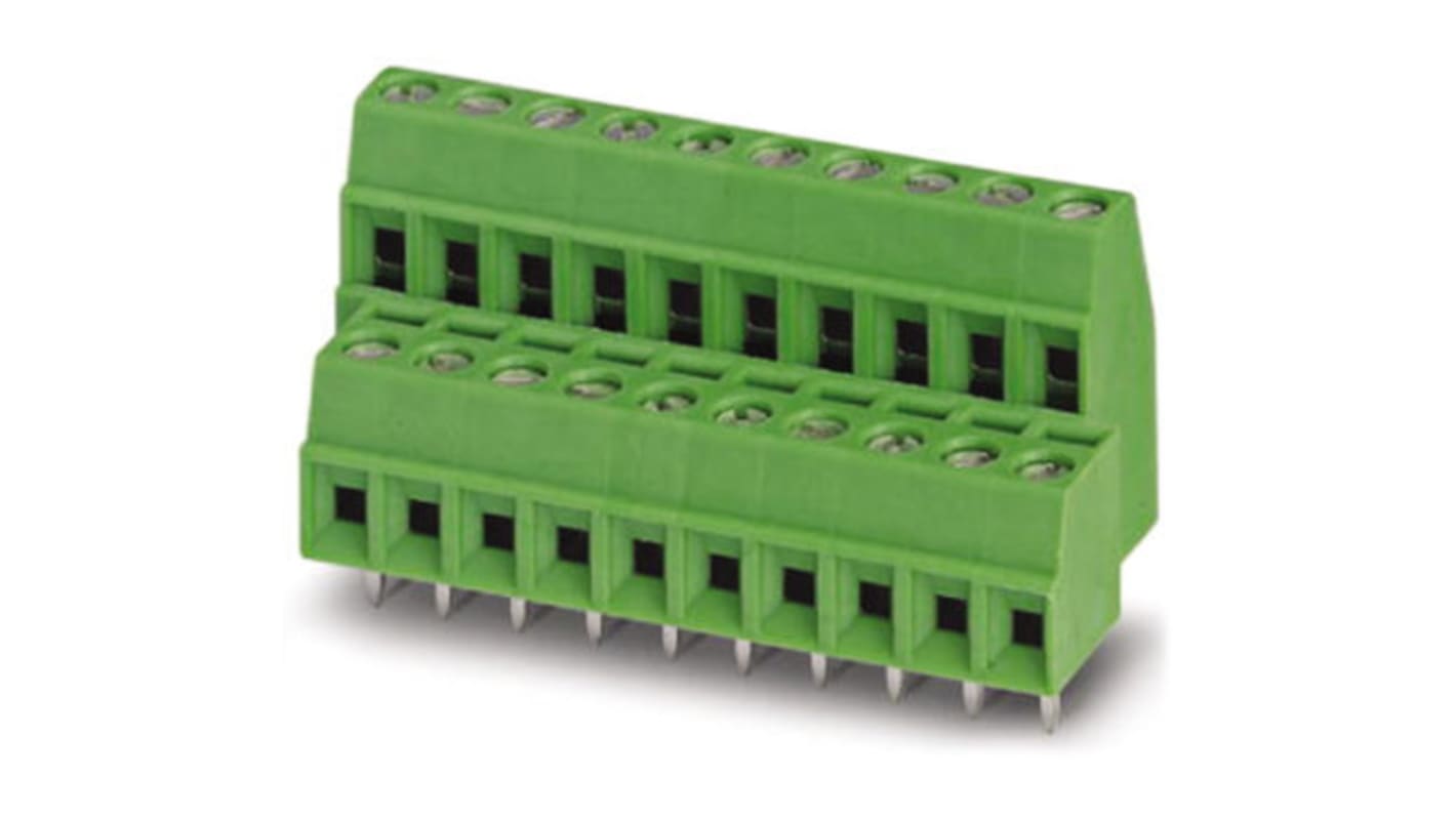 Phoenix Contact SMKDS 1/12-3.5 Series PCB Terminal Block, 12-Contact, 3.5mm Pitch, Through Hole Mount, Screw Termination