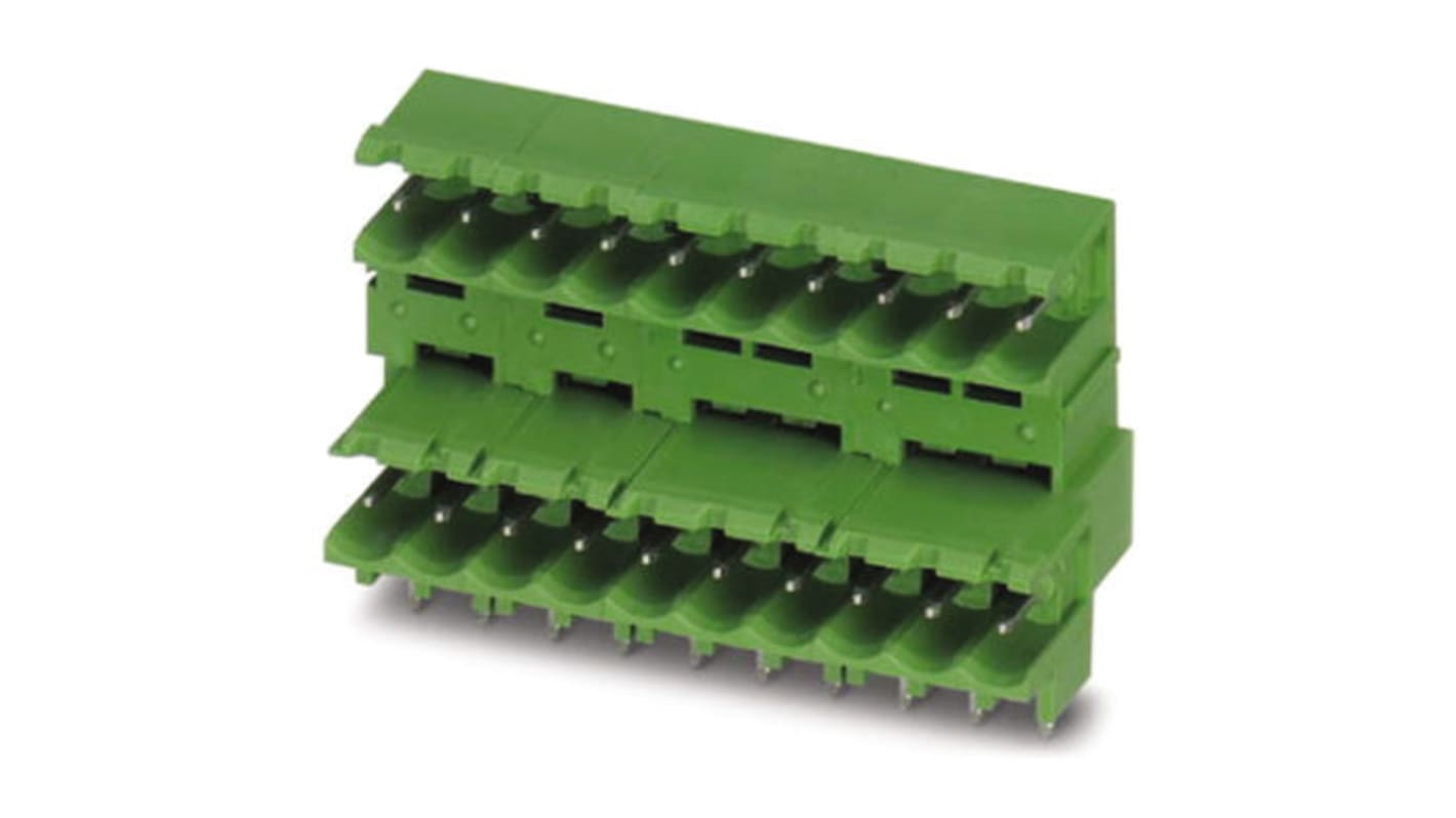 Phoenix Contact 3.81mm Pitch 18 Way Right Angle Pluggable Terminal Block, Header, Through Hole, Solder Termination
