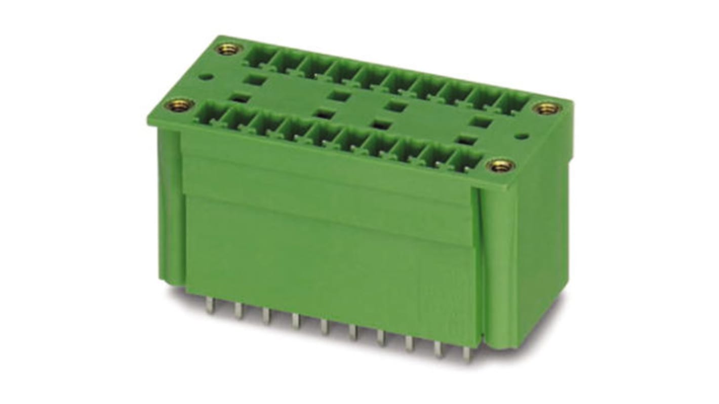 Phoenix Contact, 5.08mm Pitch, MDSTB 2.5/ 4-G-5.08, 4 Way, Pluggable Terminal Block, Header, Solder Termination, 1842539
