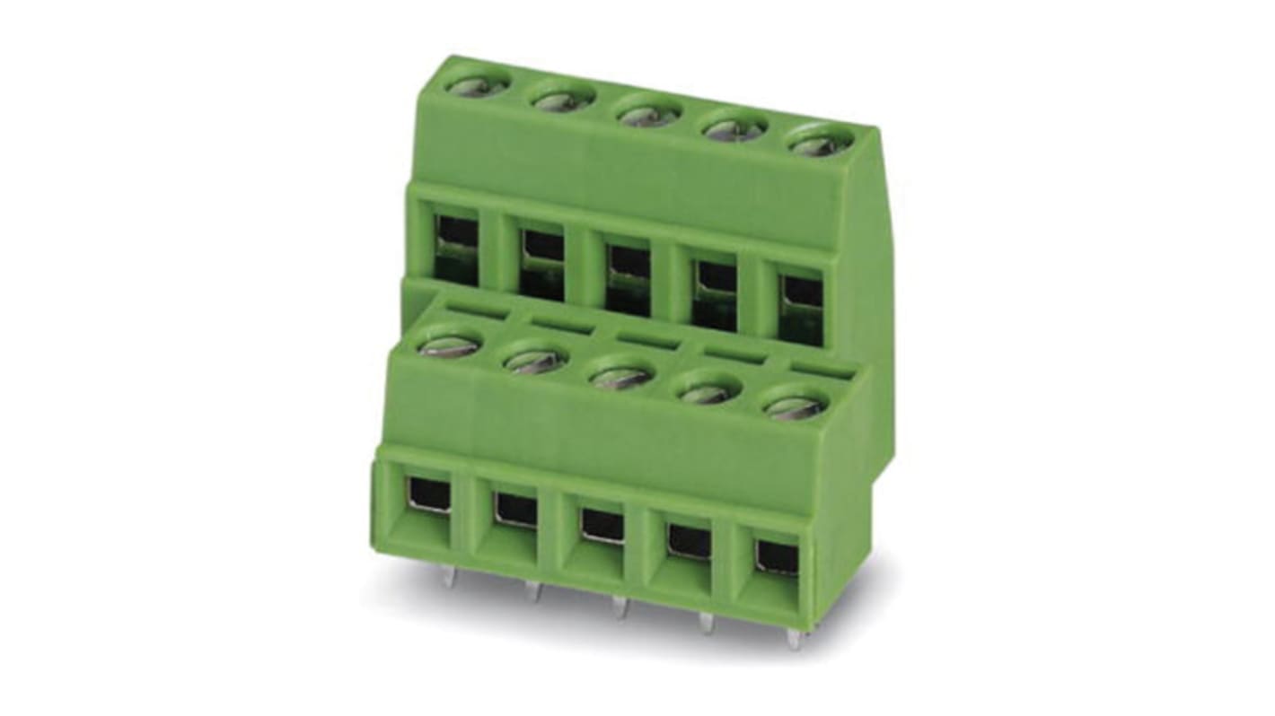 Phoenix Contact MK3DSH 3/ 3-5.08 Series PCB Terminal Block, 3-Contact, 5.08mm Pitch, Through Hole Mount, Screw