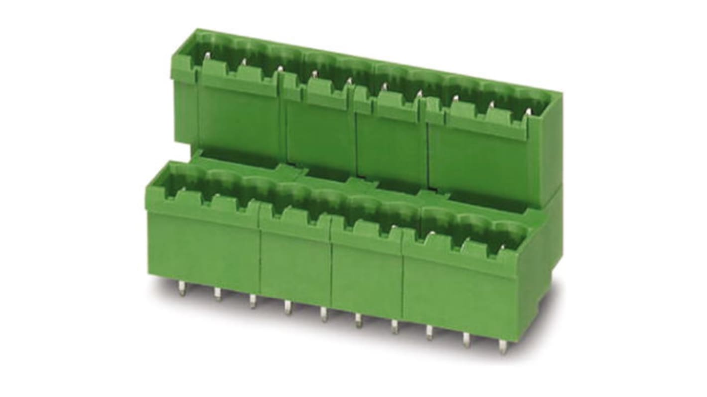 Phoenix Contact, 5.08mm Pitch, MDSTBVA 2.5/ 4-G-5.08, 4 Way, Pluggable Terminal Block, Header, Solder Termination,