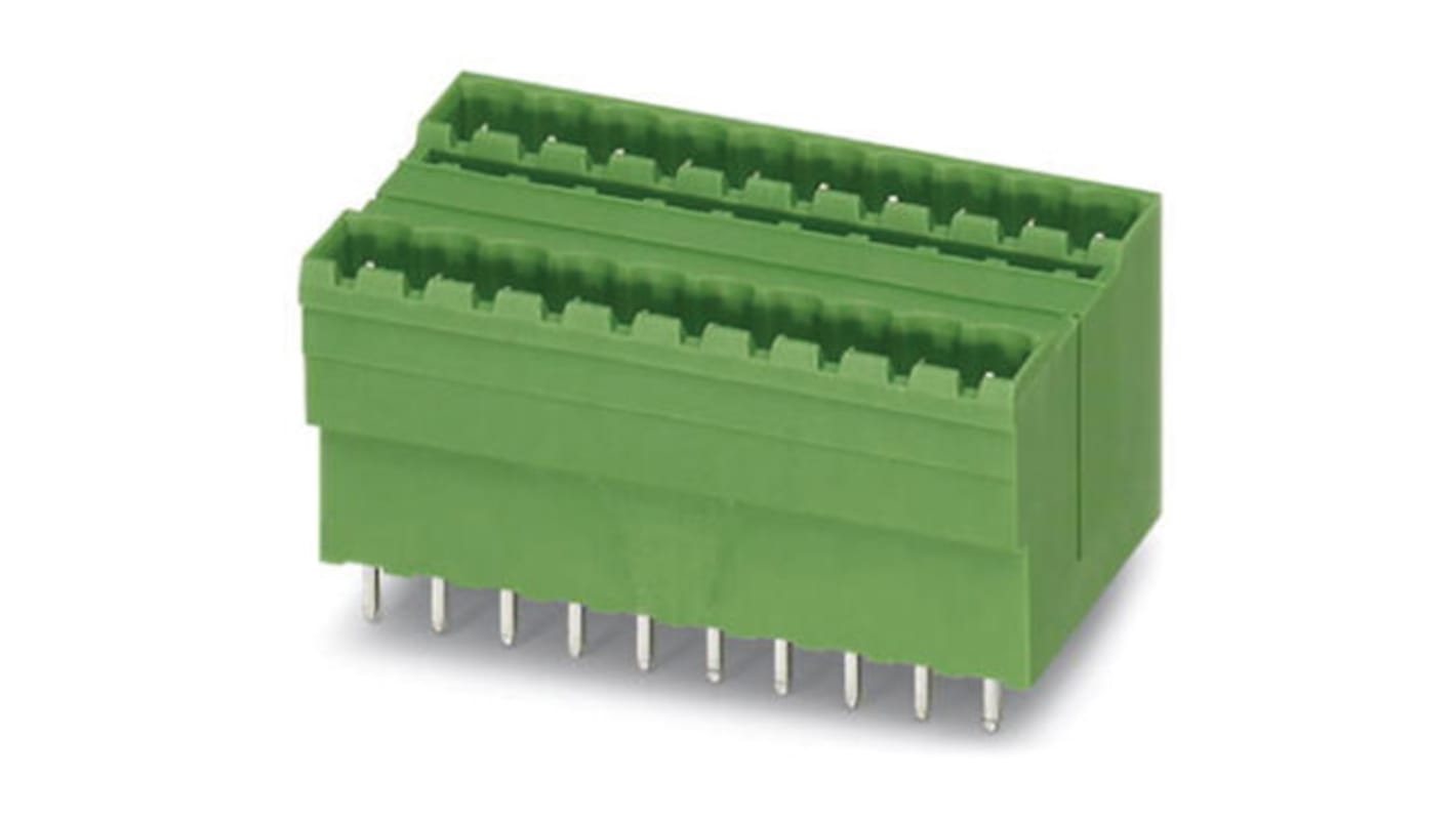 Conector macho para PCB Phoenix Contact serie MDSTB 2.5/20-G1-5.08 de 20 vías, paso 5.08mm, para soldar