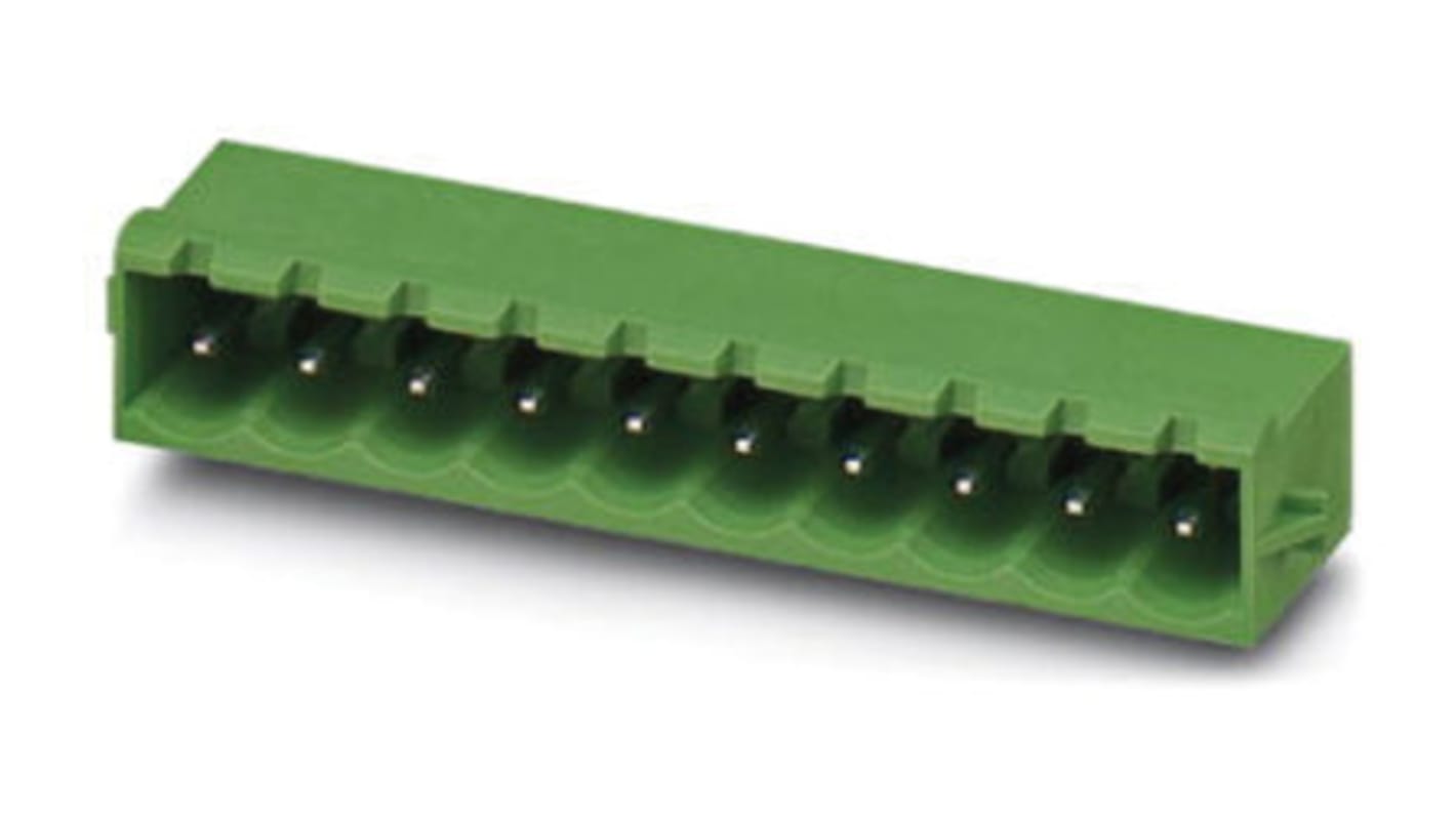 Phoenix Contact 3.5mm Pitch 7 Way Right Angle Pluggable Terminal Block, Header, Through Hole, Solder Termination