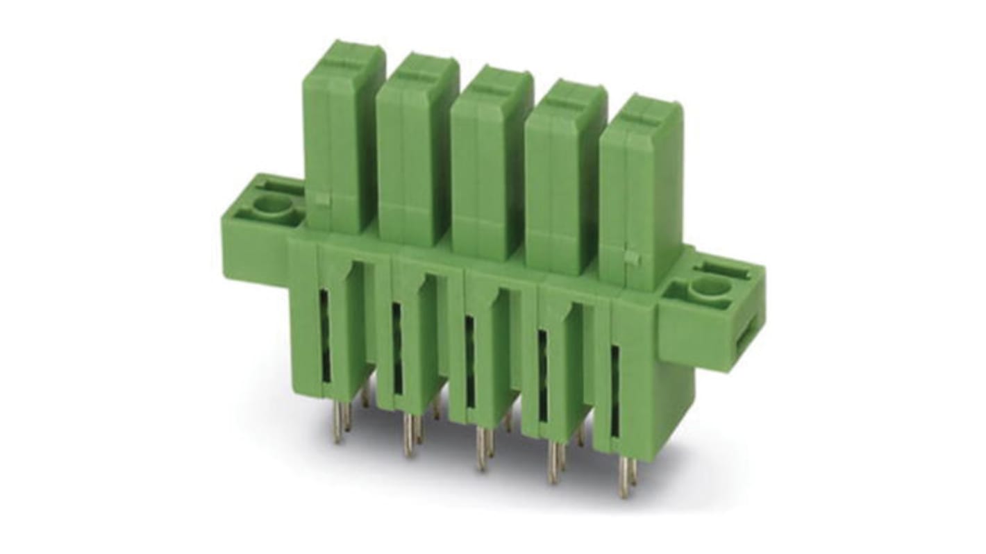 Phoenix Contact 7.62mm Pitch 3 Way Vertical Pluggable Terminal Block, Inverted Header, Through Hole, Solder Termination