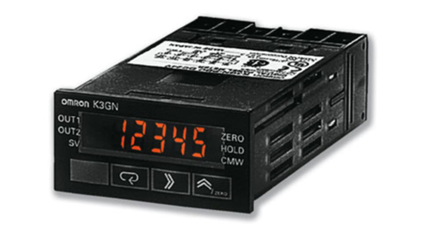 Omron K3GN 7 Segment LCD Digital Panel Multi-Function Meter for Current, Pulse, Voltage, 22.2mm x 45mm