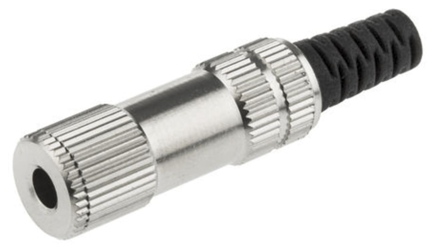 Conector jack estéreo de 3.5 mm Hembra Lumberg, Montaje de Cable