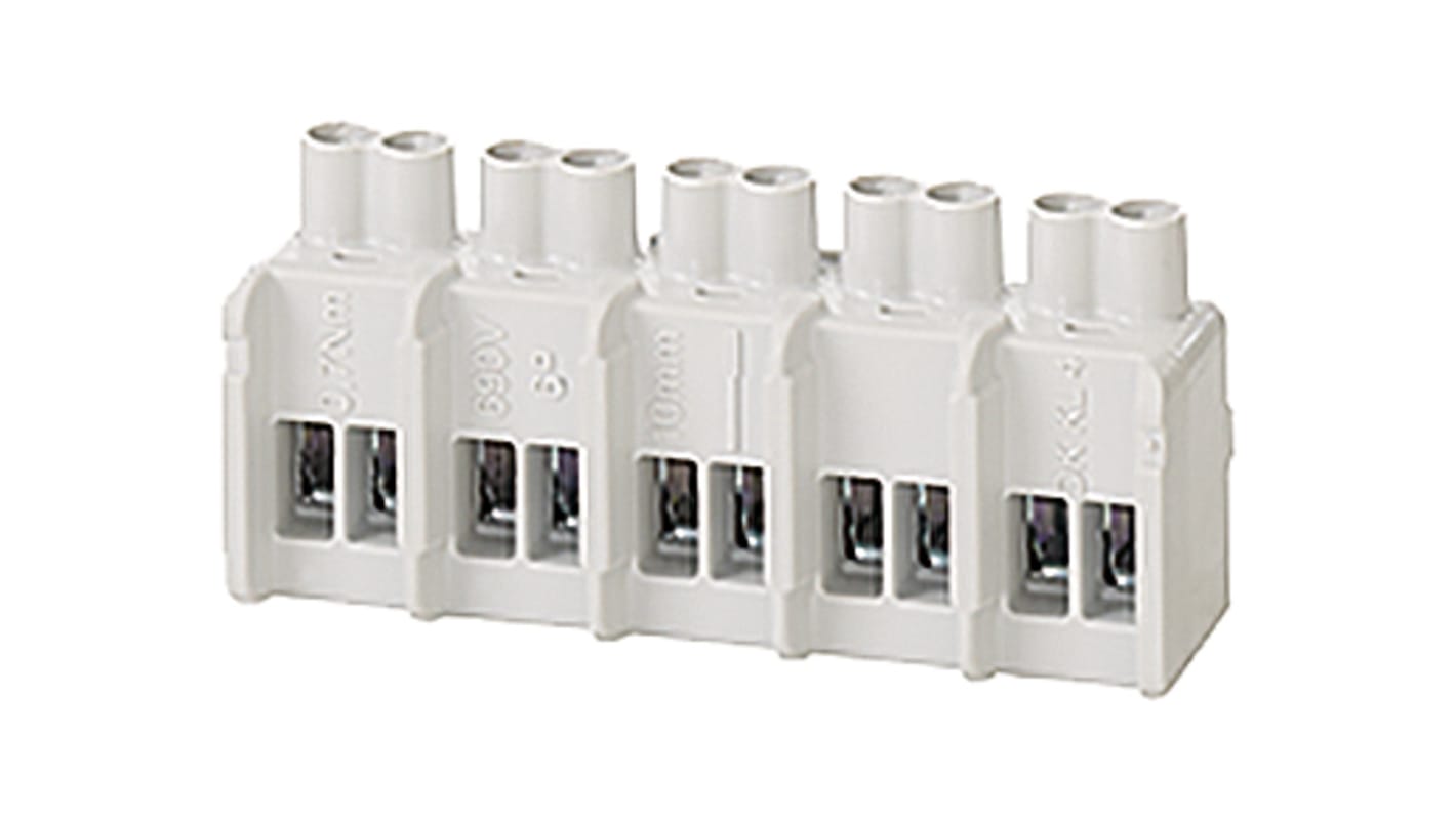 HENSEL DK Series Non-Fused Terminal Block, 5-Way, 32A, 0.5 → /> 6 mm² Wire, Screw Down Termination