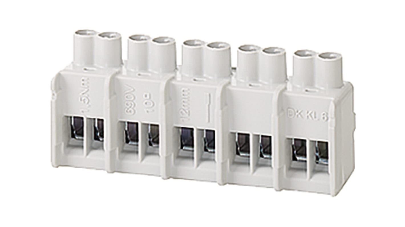 Morsetto senza fusibile HENSEL, 5 vie, per cavi 0,5 → /→ 10 mm²>