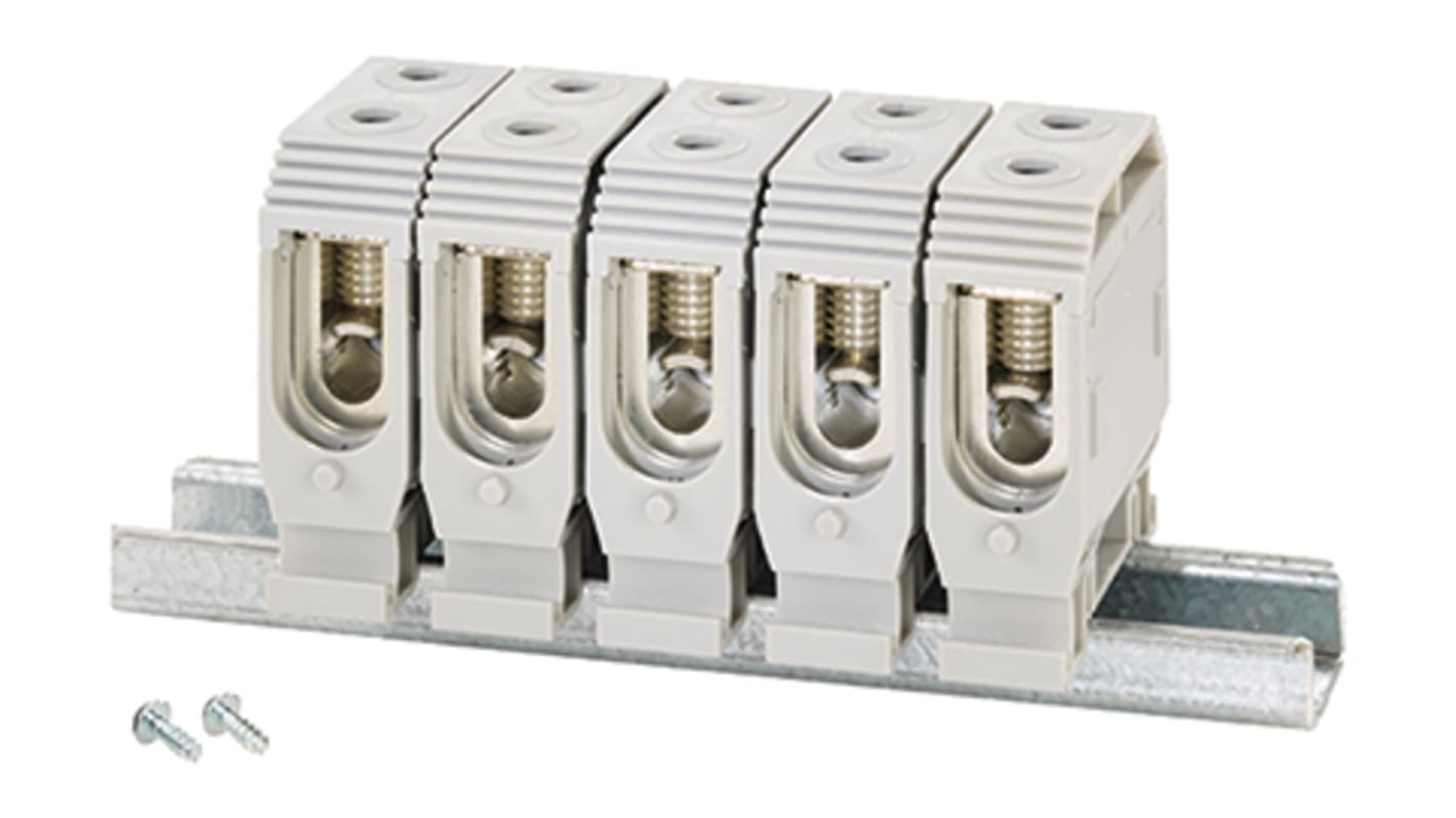 HENSEL DK Series Non-Fused Terminal Block, 5-Way, 125A, 16 → 35 mm² Wire, Screw Down Termination