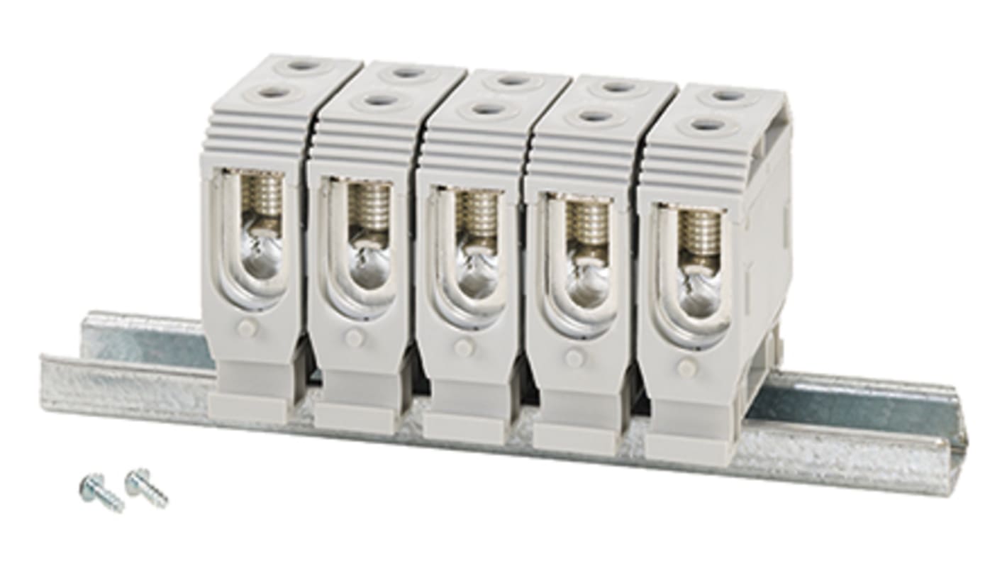 HENSEL DK Series Non-Fused Terminal Block, 5-Way, 150A, 16 → 50 mm² Wire, Screw Down Termination