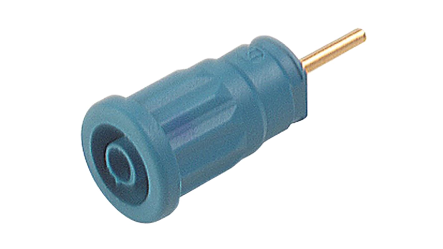 Hirschmann Test & Measurement Blue Female Banana Socket, 4 mm Connector, Solder Termination, 24A, 1000V ac/dc, Gold