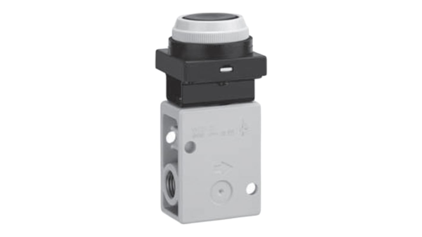 SMC Push Button (Flush) Pneumatic Relay Pneumatic Manual Control Valve VM200 Series, R 1/4, 1/4, III B
