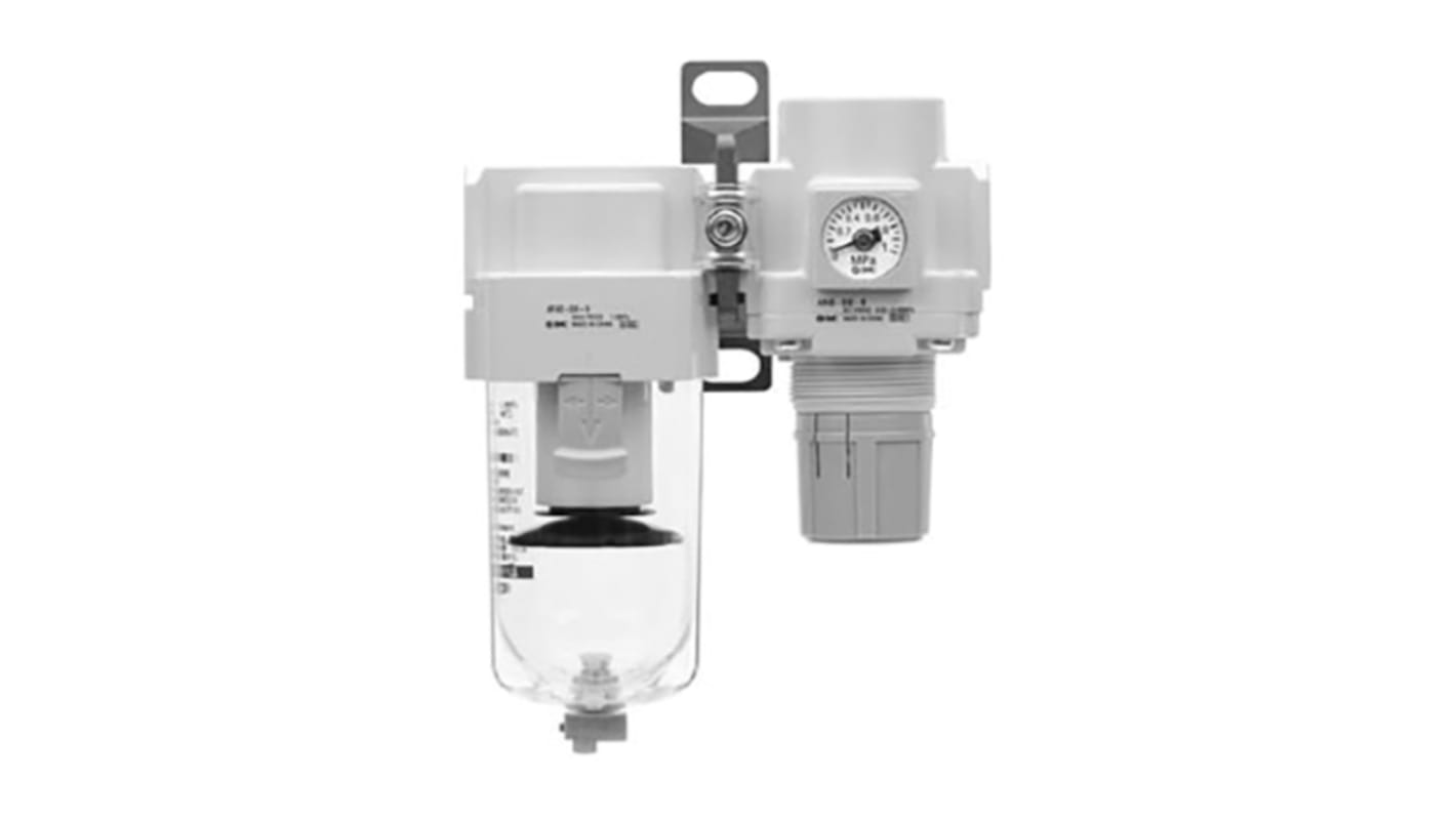 SMC AC40 5μm Filterregler Automatik, Anschluss G1/2 bis 10 bar