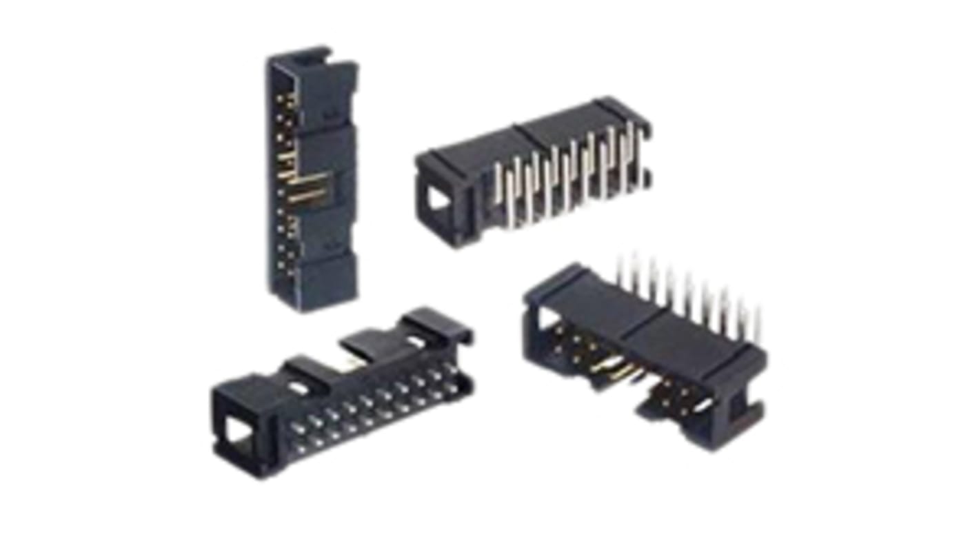 Conector hembra para PCB Amphenol ICC serie Quickie 71600, de 16 vías en 2 filas, paso 2.54mm, 1,0 kV ac, 1A, Montaje