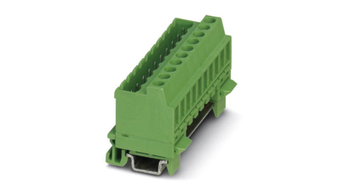 Phoenix Contact UWV 10 Series Feed Through Terminal Block, 2-Contact, 1-Row, Screw Termination